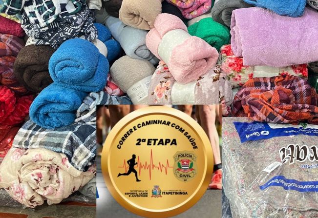 Cerca de 900 cobertores foram arrecadados na 2ª etapa do Correr e Caminhar com Saúde
